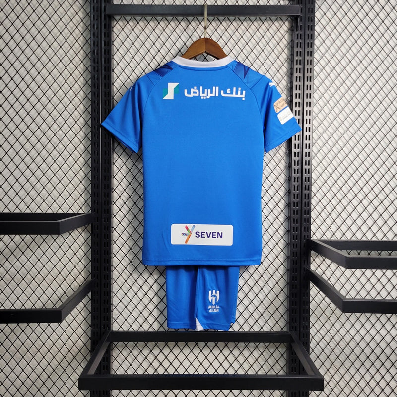 Kit Infantil Nova Camisa Al Hilal + Shorts Azul- 2023/2024