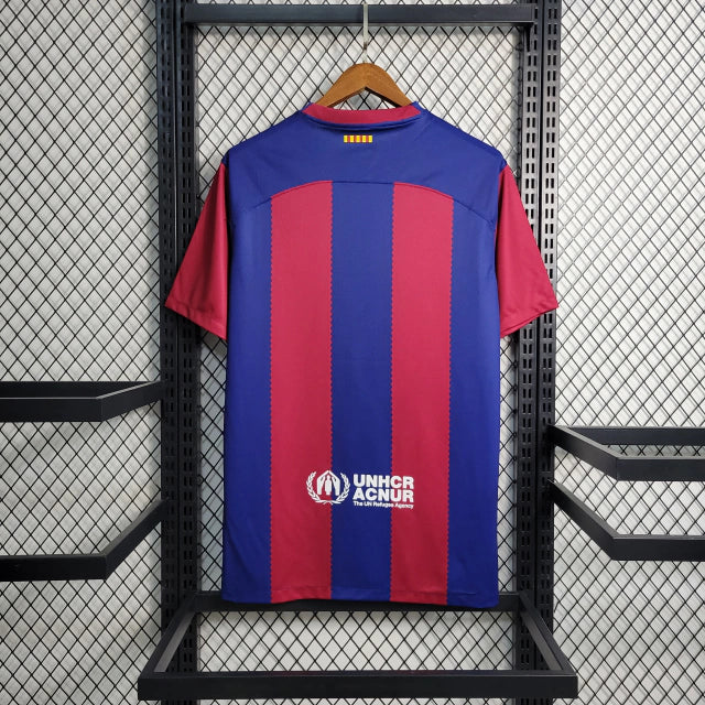 Nova Camisa Barcelona I 23/24 Vermelha e Azul - (FRETE GRÁTIS)