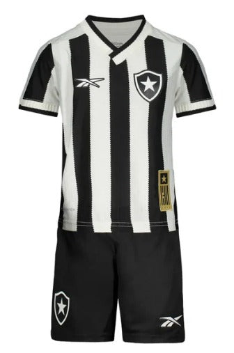 Novo Kit Infantil Camisa Botafogo + Shorts I 24/25 Preto e Branco [FRETE GRÁTIS]