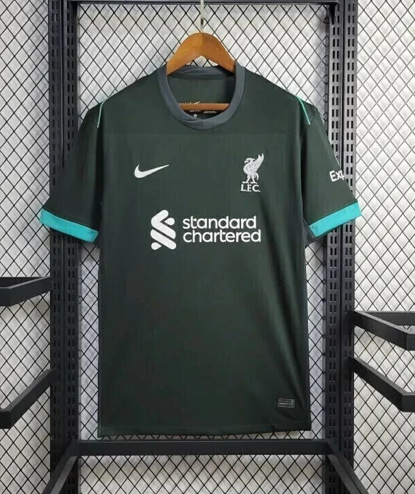 Nova Camisa Liverpool Away 24/25 Nike torcedor - Preto e verde [FRETE GRÁTIS]