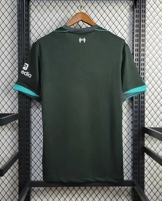 Nova Camisa Liverpool Away 24/25 Nike torcedor - Preto e verde [FRETE GRÁTIS]