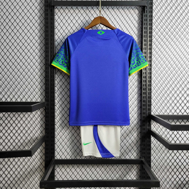 Kit Infantil Nova Camisa + Shorts Nike do Brasil - Nova Camisa da Seleção Brasileira Copa QATAR 2022